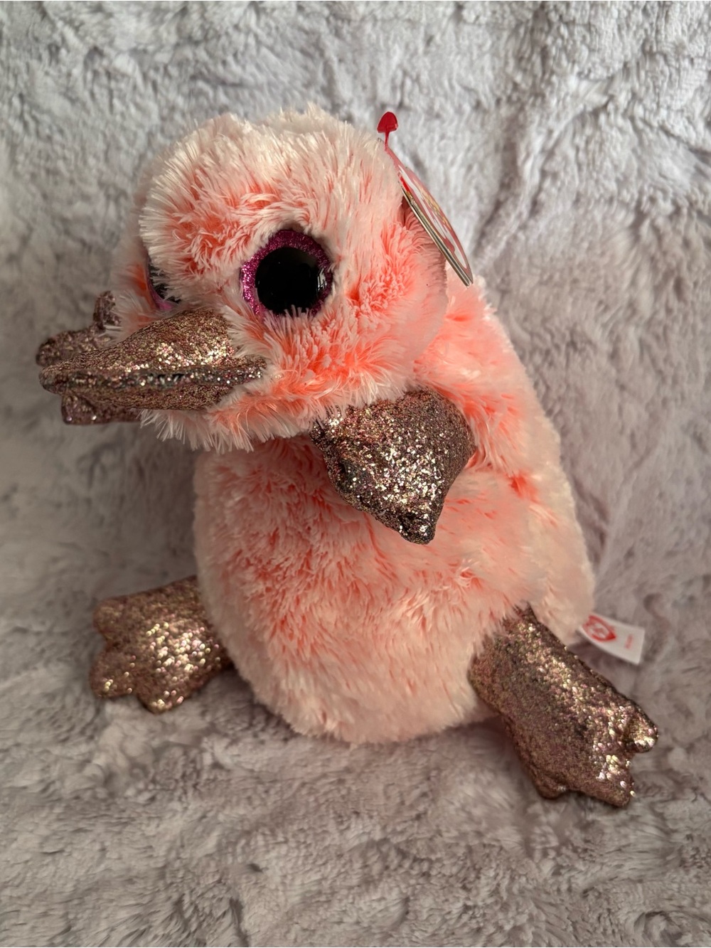 Ty Pink & Sparkly Platypus Plush